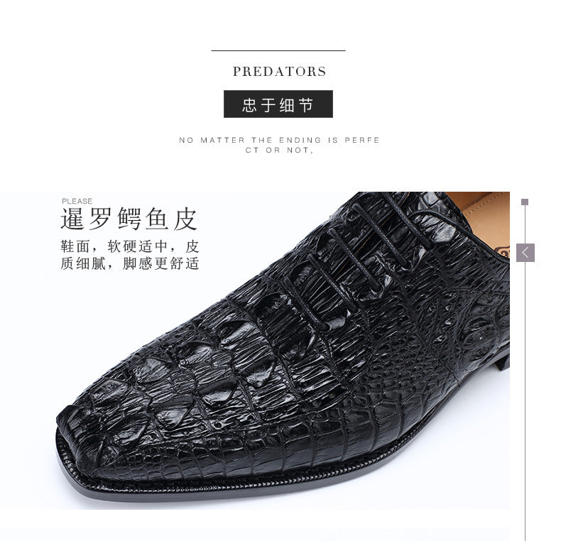 Crocodile skin men's leather shoes genuine leather high quality luxury wedding business formal suit shoes