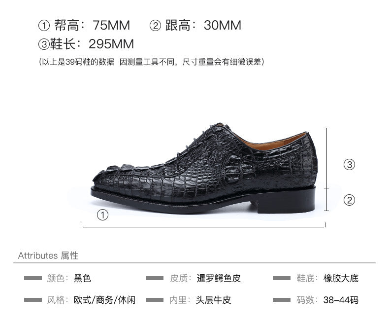 Crocodile skin men's leather shoes genuine leather high quality luxury wedding business formal suit shoes