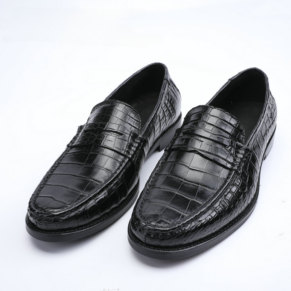 2023 New Crocodile Belly Skin Men's Leather Shoes Genuine Leather Moccasins Business Casual Shoes