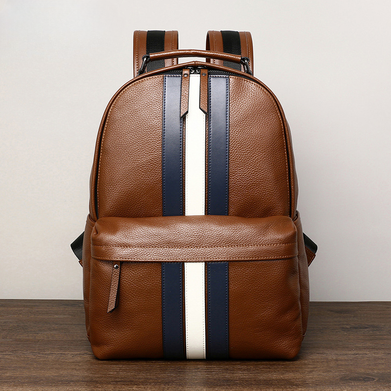 Men's backpack genuine cowhide leather fashion casual travel men's bag