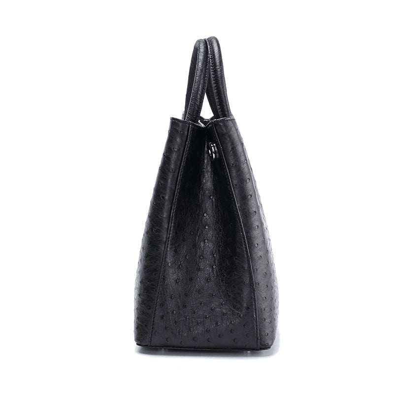Fashionable Ostrich Leather Women's Bag Genuine Ostrich Leather Large Capacity Casual Handbag Leather Tote Bag
