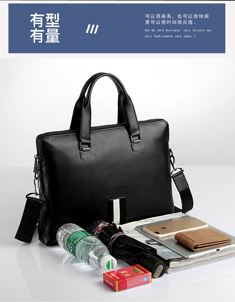 Men's Business Briefcase Made of Cowhide Genuine Leather High Quality Men's Handbag Handbag Computer Bag