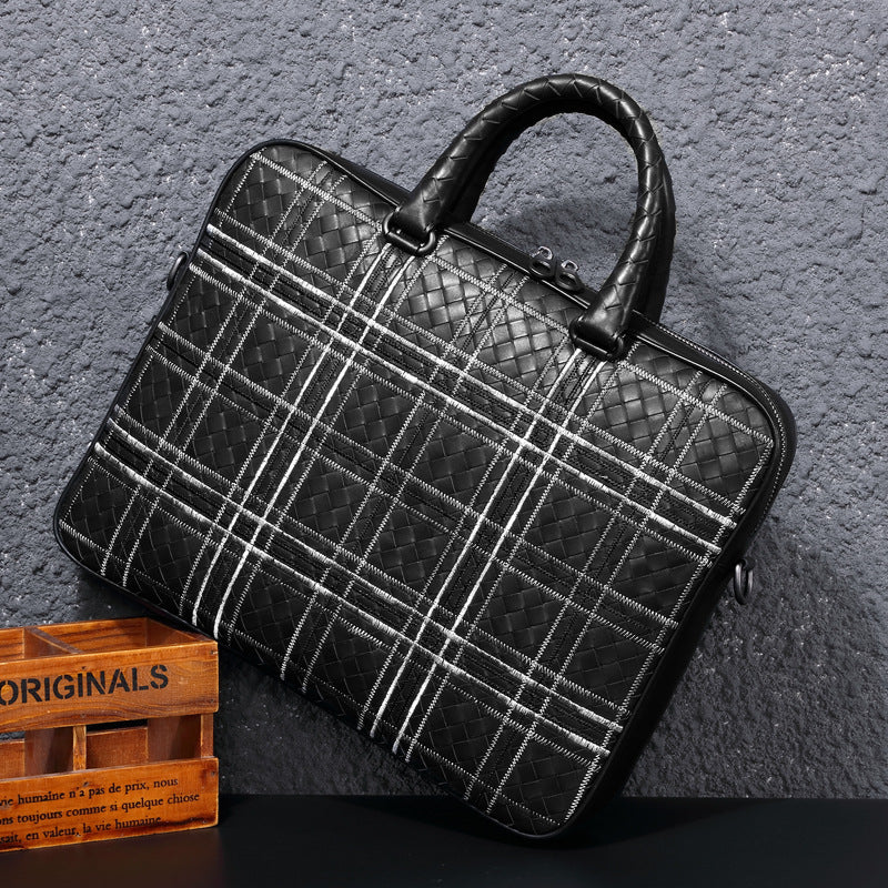 Men's handbag cowhide high quality men's handbag business briefcase crossbody shoulder bag