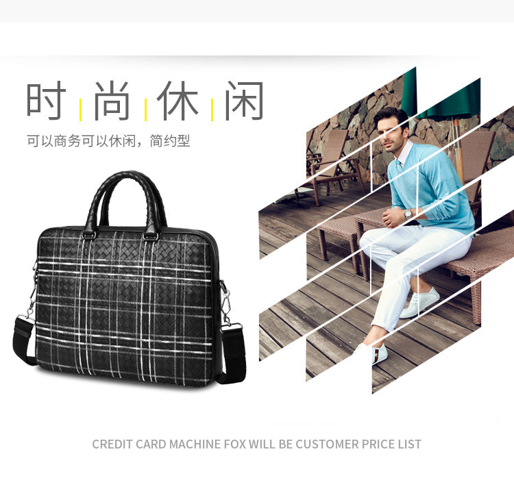 Men's handbag cowhide high quality men's handbag business briefcase crossbody shoulder bag