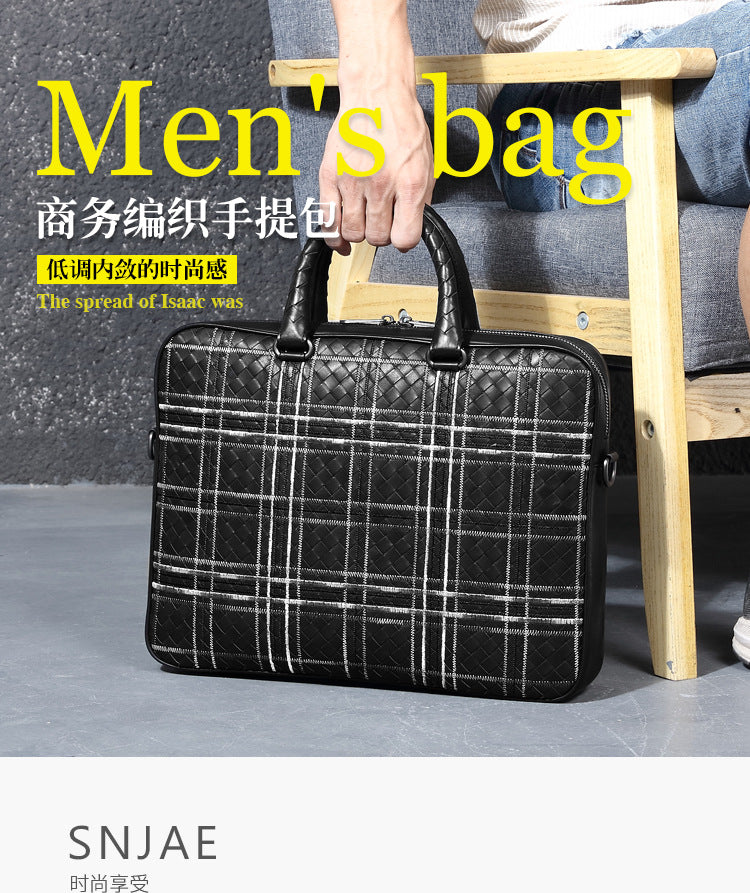Men's handbag cowhide high quality men's handbag business briefcase crossbody shoulder bag