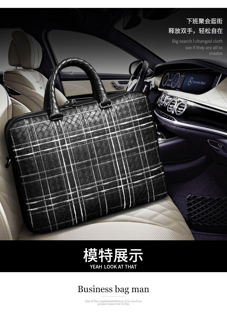 Men's handbag cowhide high quality men's handbag business briefcase crossbody shoulder bag