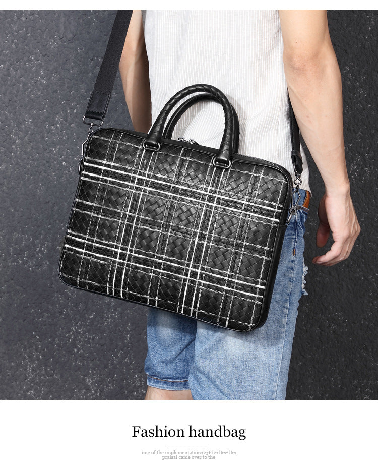 Men's handbag cowhide high quality men's handbag business briefcase crossbody shoulder bag