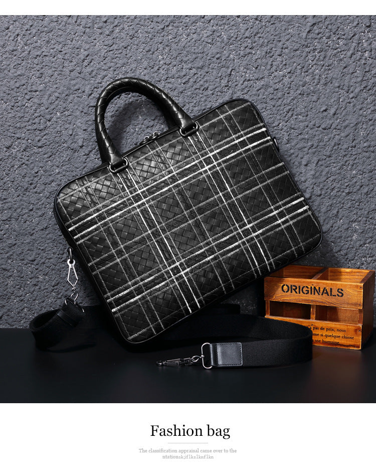Men's handbag cowhide high quality men's handbag business briefcase crossbody shoulder bag