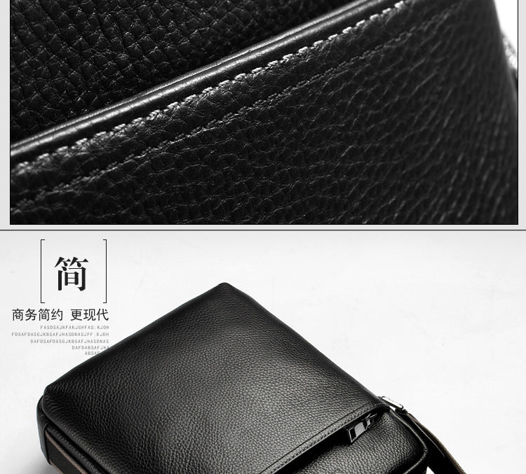 Men's Shoulder Bag Made of Genuine Cowhide Leather Fashion Large Capacity Crossbody Bag