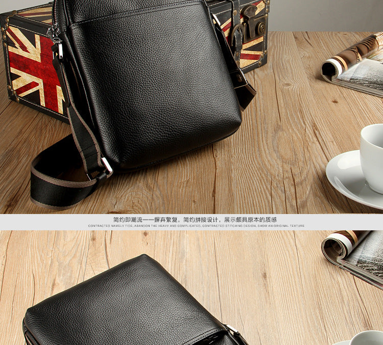 Men's Shoulder Bag Made of Genuine Cowhide Leather Fashion Large Capacity Crossbody Bag
