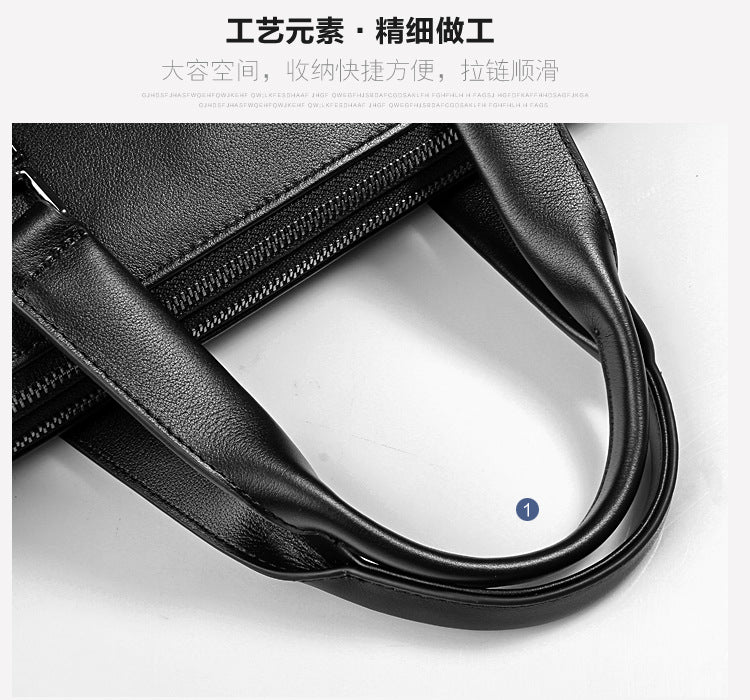 Men's Business Briefcase Made of Cowhide Genuine Leather High Quality Men's Handbag Handbag Computer Bag
