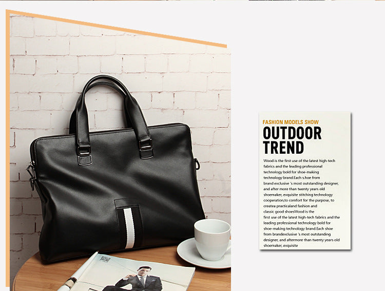 Men's Business Briefcase Made of Cowhide Genuine Leather High Quality Men's Handbag Handbag Computer Bag
