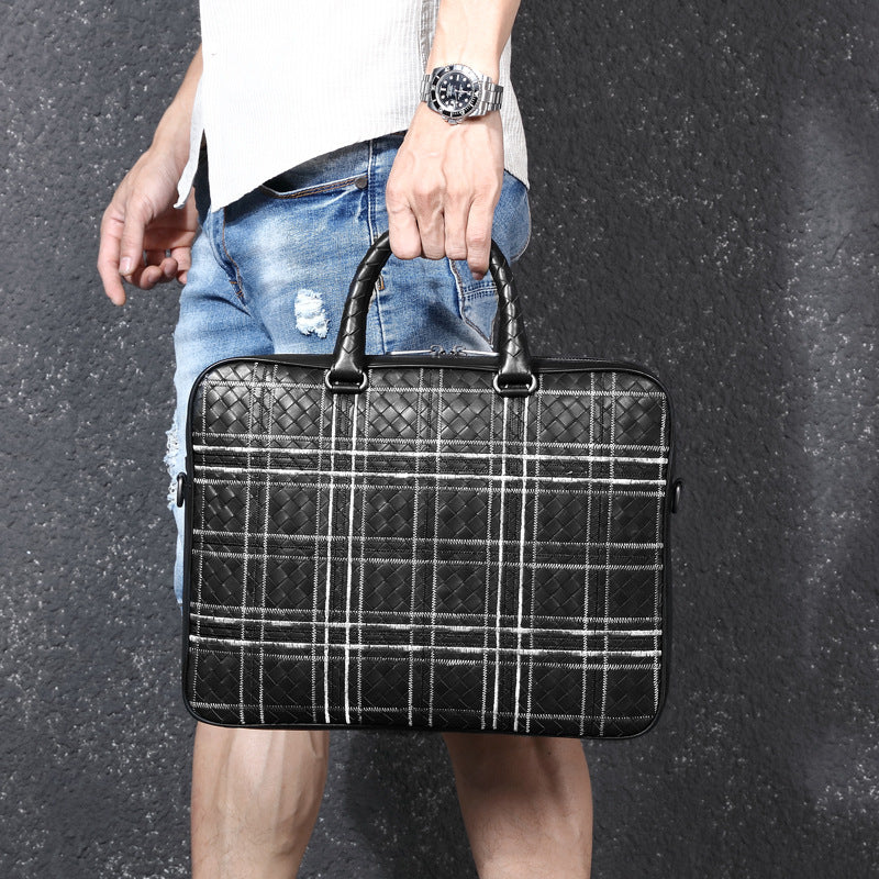 Men's handbag cowhide high quality men's handbag business briefcase crossbody shoulder bag