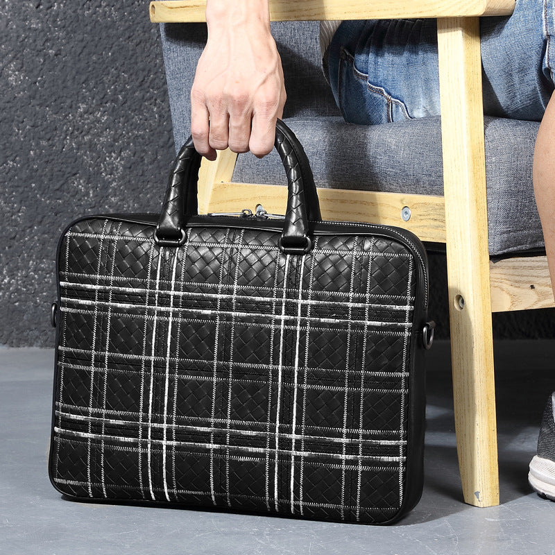 Men's handbag cowhide high quality men's handbag business briefcase crossbody shoulder bag
