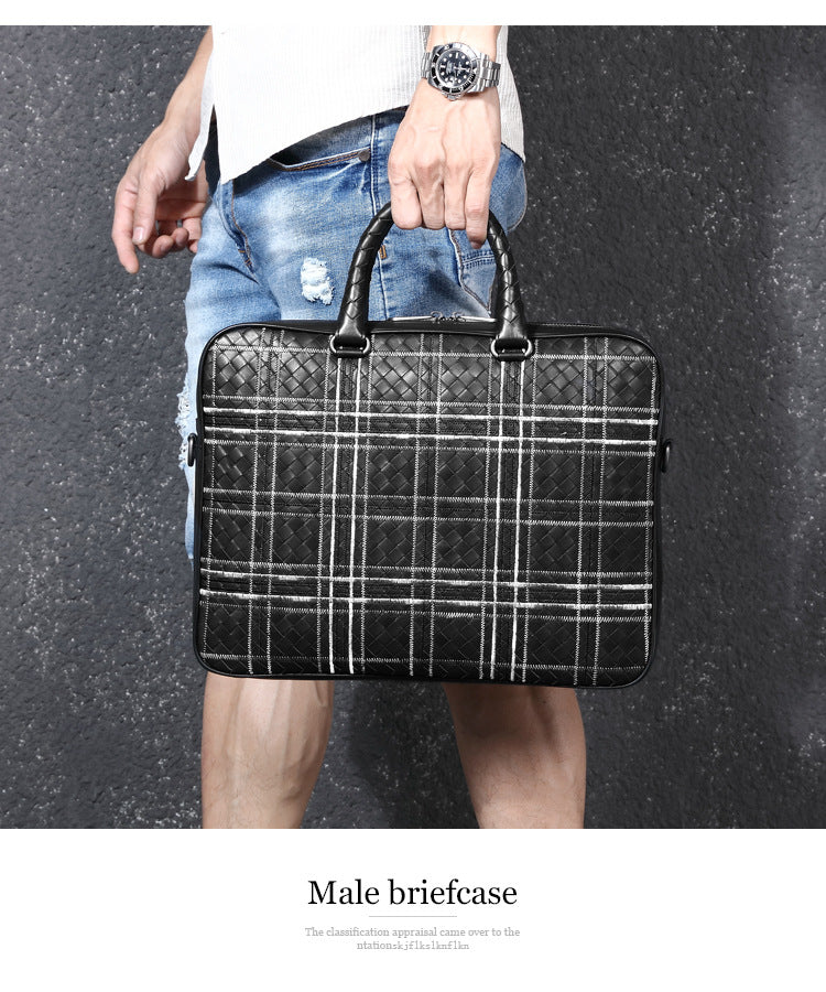 Men's handbag cowhide high quality men's handbag business briefcase crossbody shoulder bag
