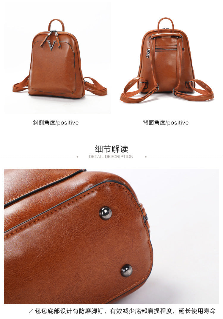 Genuine leather ladies bag shoulder bag fashion elegant multifunctional rucksack