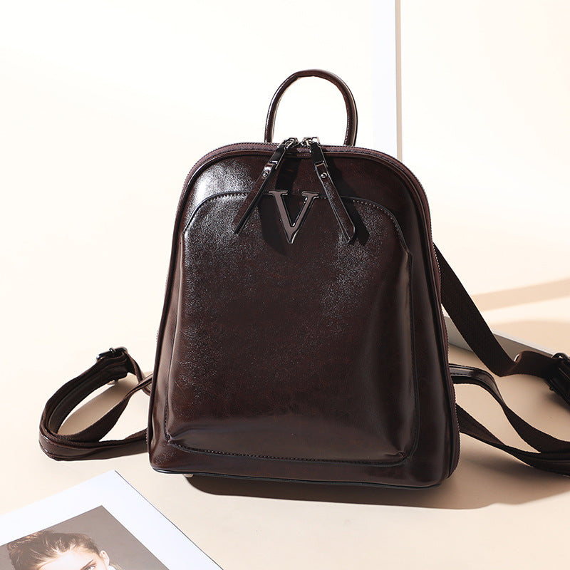 Genuine leather ladies bag shoulder bag fashion elegant multifunctional rucksack