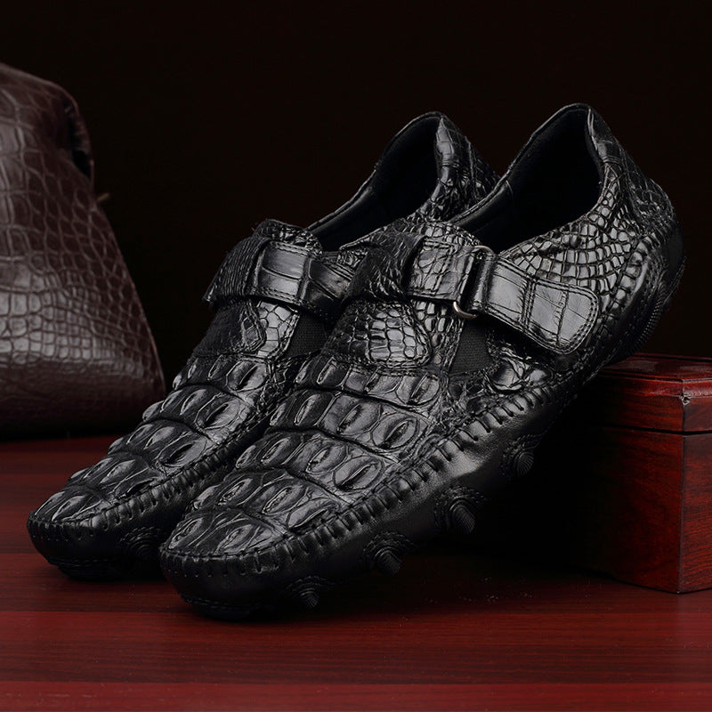 Crocodile leather genuine leather men's leather shoes moccasins men's business casual shoes
