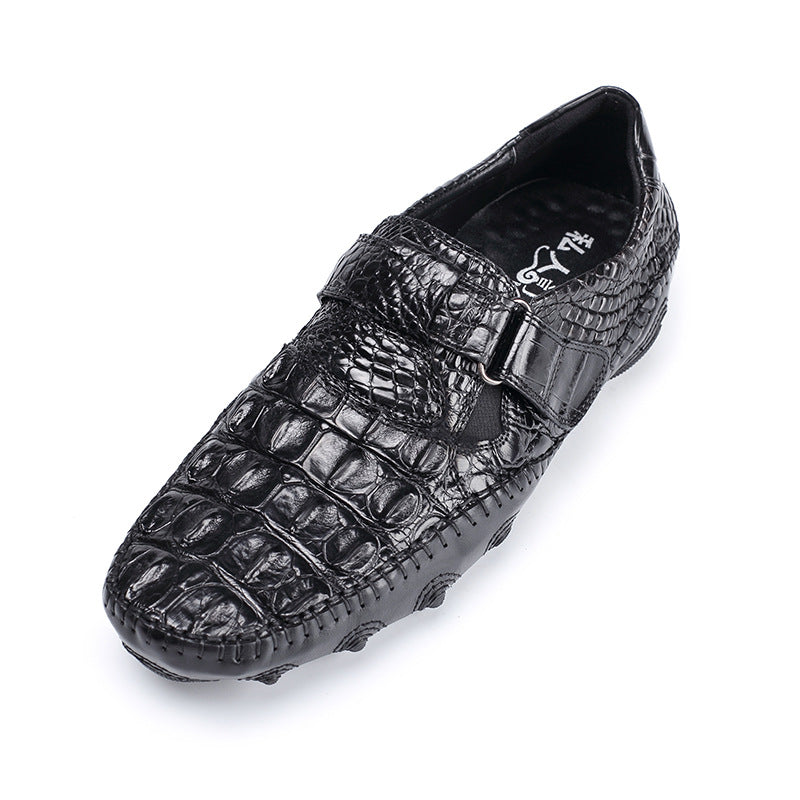 Crocodile leather genuine leather men's leather shoes moccasins men's business casual shoes