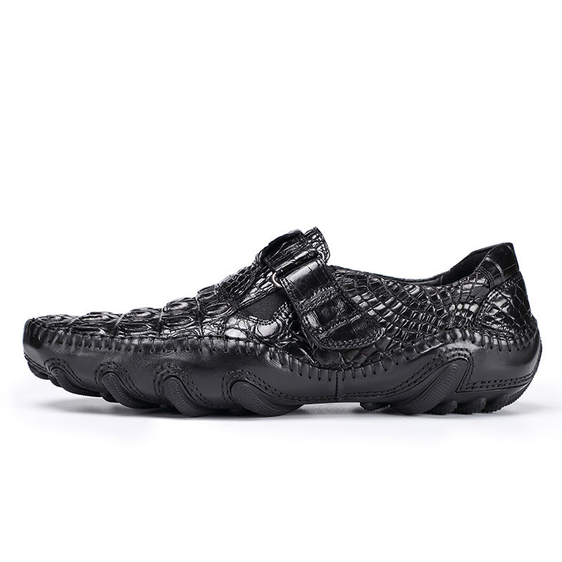 Crocodile leather genuine leather men's leather shoes moccasins men's business casual shoes
