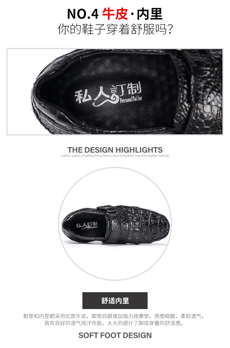 Crocodile leather genuine leather men's leather shoes moccasins men's business casual shoes