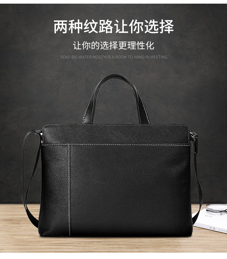 Men's briefcase handbag genuine cowhide leather computer bag business casual men's handbag crossbody bag