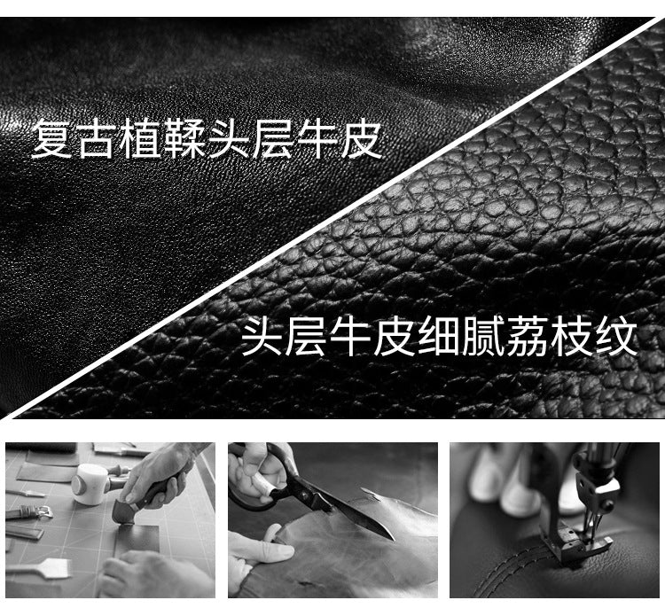 Men's briefcase handbag genuine cowhide leather computer bag business casual men's handbag crossbody bag
