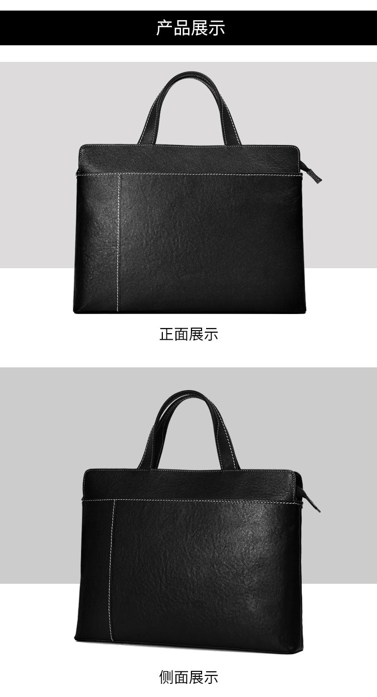 Men's briefcase handbag genuine cowhide leather computer bag business casual men's handbag crossbody bag