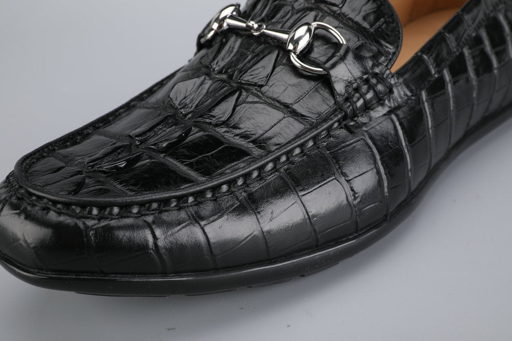 Men's Leather Shoes Crocodile Skin Genuine Leather Moccasins Handmade Casual Men's Shoes