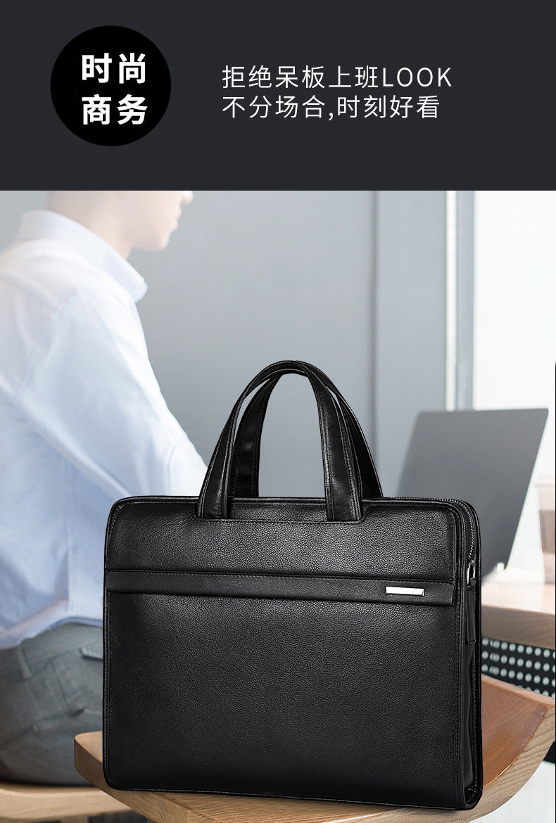 Men's handbag genuine cowhide leather computer bag business briefcase
