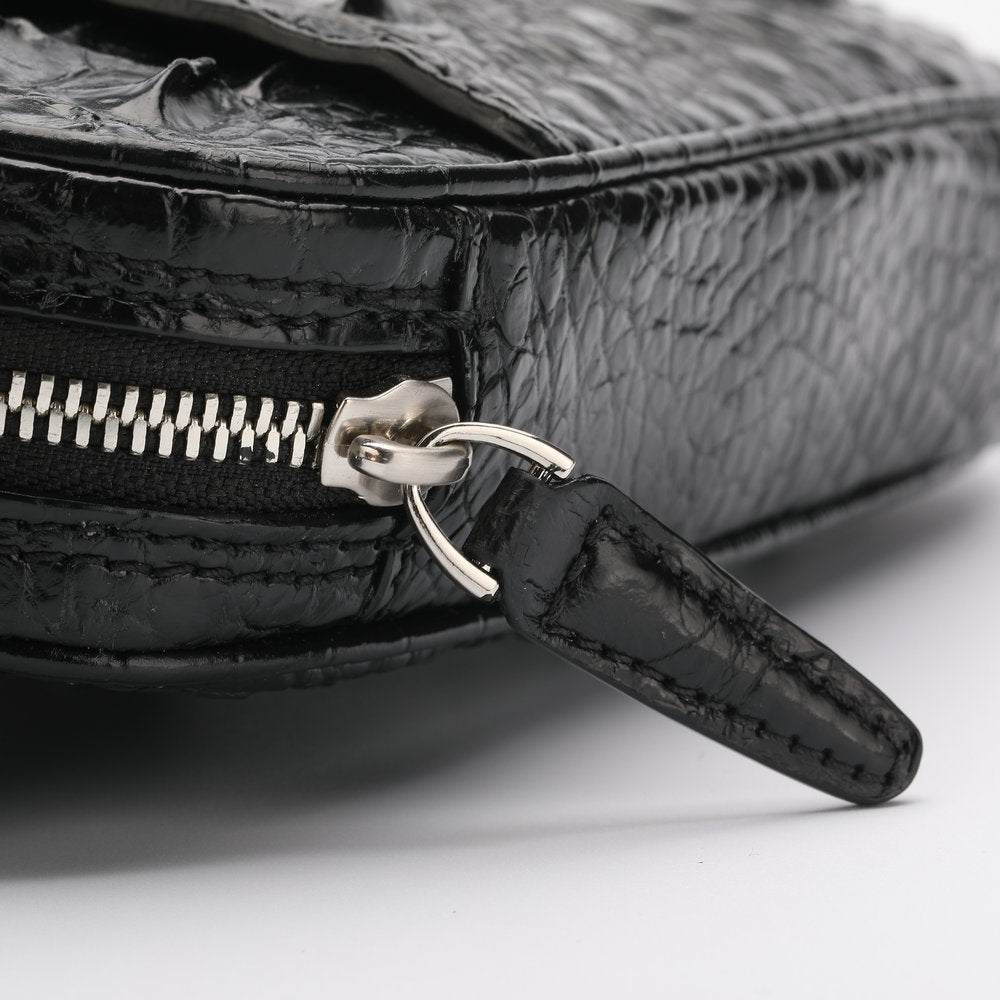 Crocodile Bone Skin Men's Bust Bag Genuine Leather Casual Outdoor Shoulder Bag Crossbody Bag Mini Fashion Waist Bag