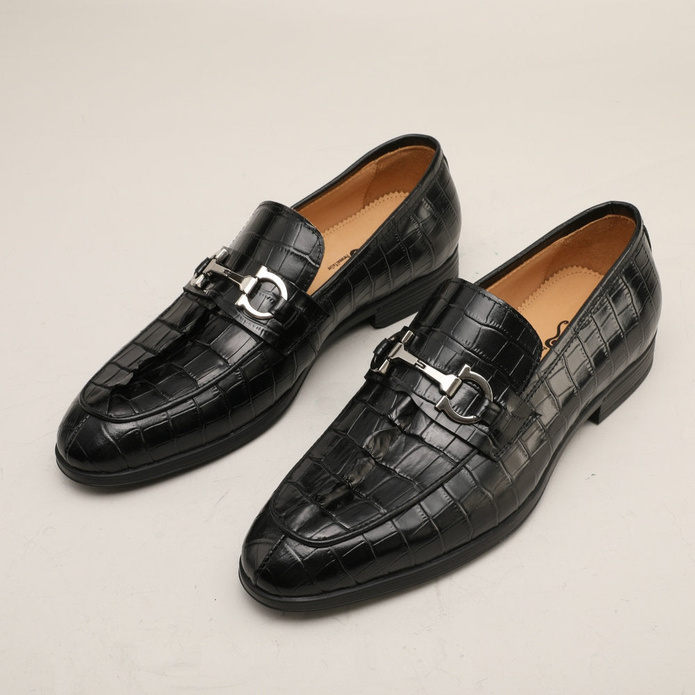 Crocodile skin genuine leather men's leather shoes moccasins fashion casual suit shoes