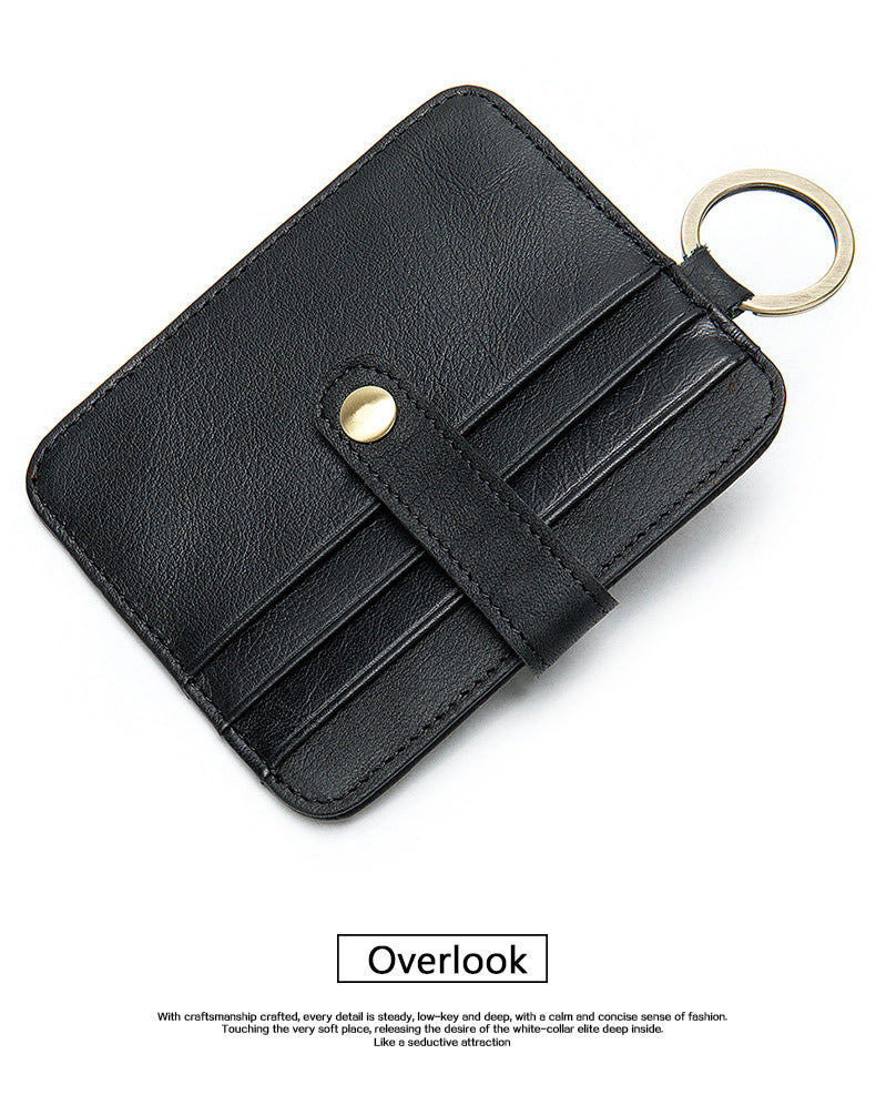 Men's wallet cowhide thin coin card holder casual card bag for men