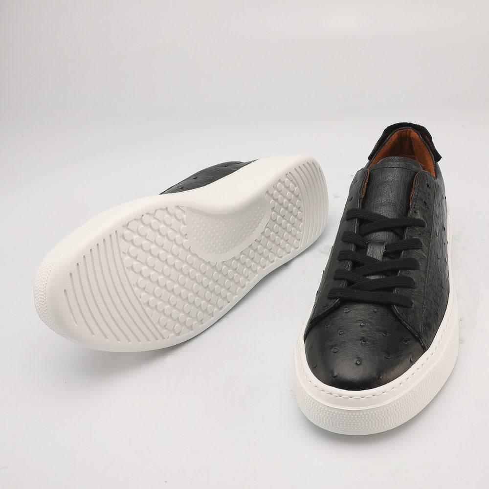 Ostrich Skin Men Shoes Fashion Genuine Leather Sneakers Men's Casual Sports Shoes