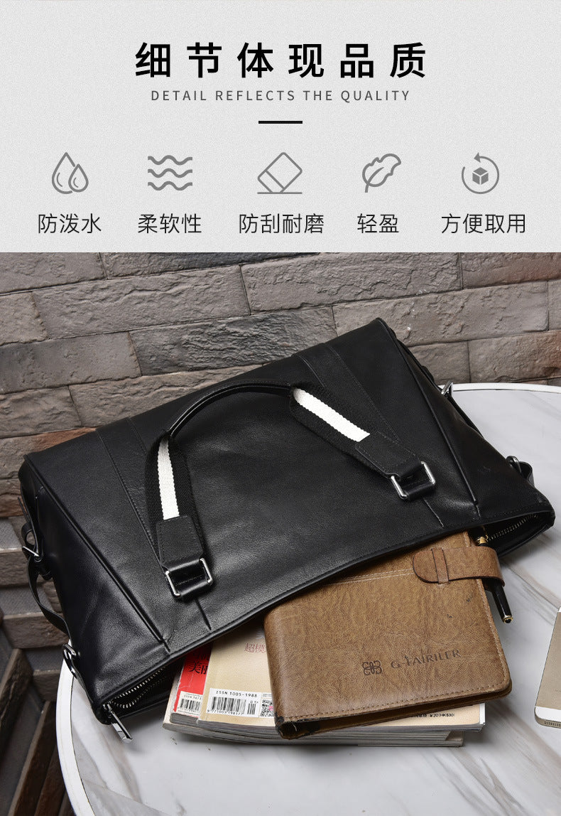 Men's handbag Genuine cowhide computer bag Large capacity briefcase for business trips