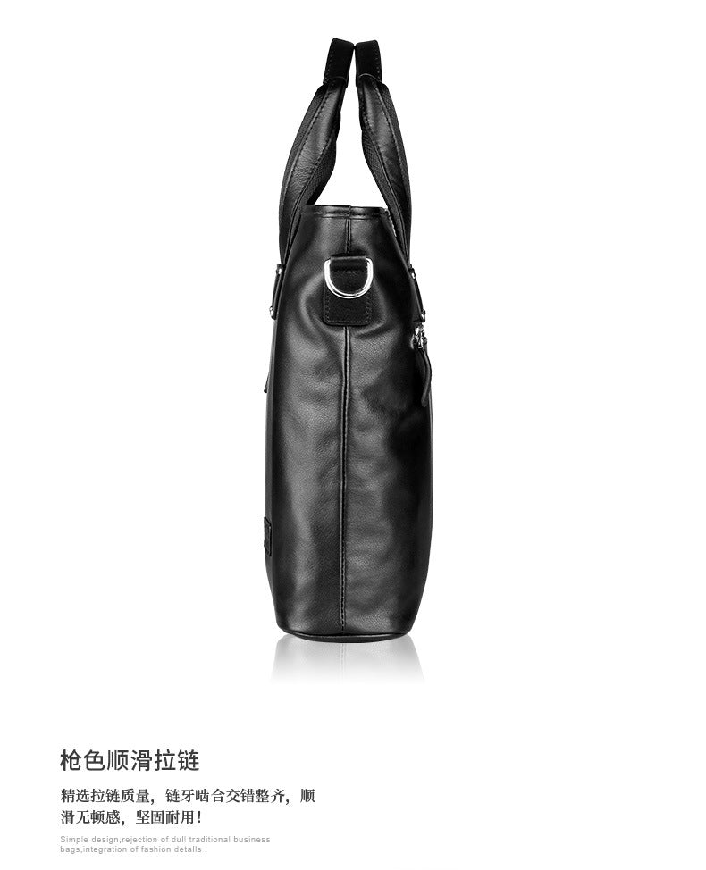 Men's Handbag Genuine Cowhide Leather Handbag Computer Bag Men's Business Briefcase