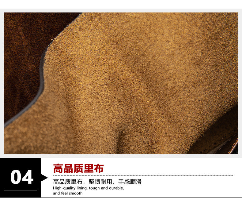 Men's Clutch Bag Genuine Cowhide Leather Handbag Business Vintage Men's Wrist Bag