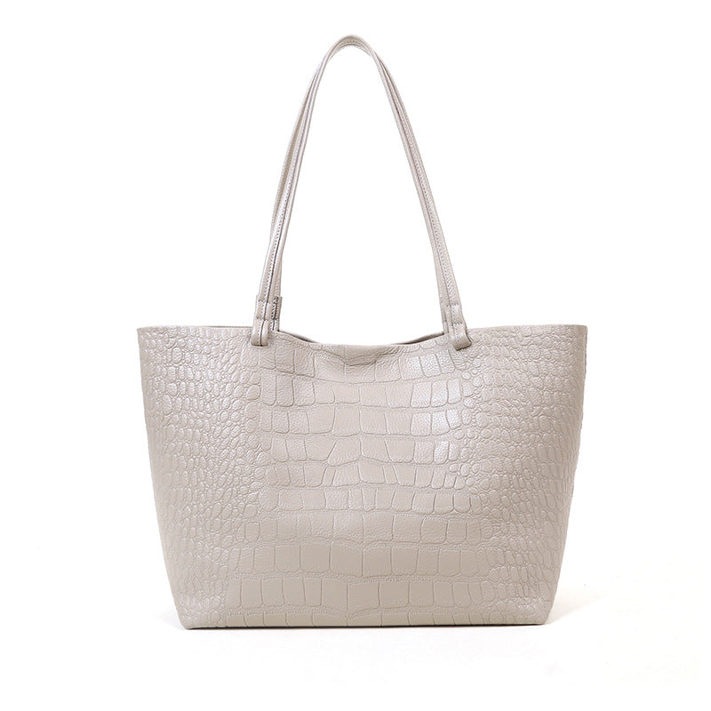 Large Capacity Simple Stone Pattern Bag Women Tote Bag Commuting Casual Shoulder Bag Crossbody Bag