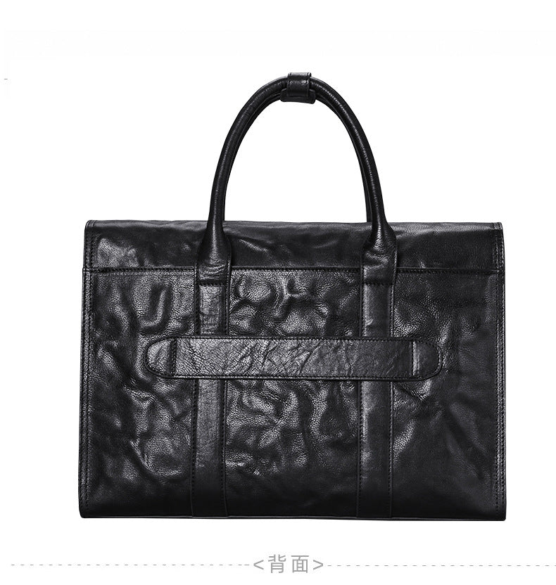 Men's handbag, genuine cowhide leather, high quality, large capacity, briefcase, handbag for men