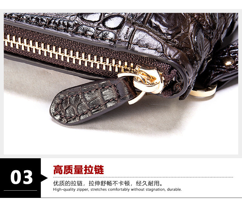Men's Wallet Cow Leather Crocodile Crest Fashion Clutch Bag Smartphone Coin Card Holder Men's Wallet