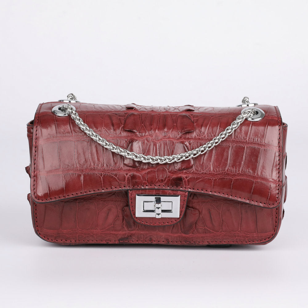Trumpet Women's Chain Bag Siamese Crocodile Leather Crossbody Bag