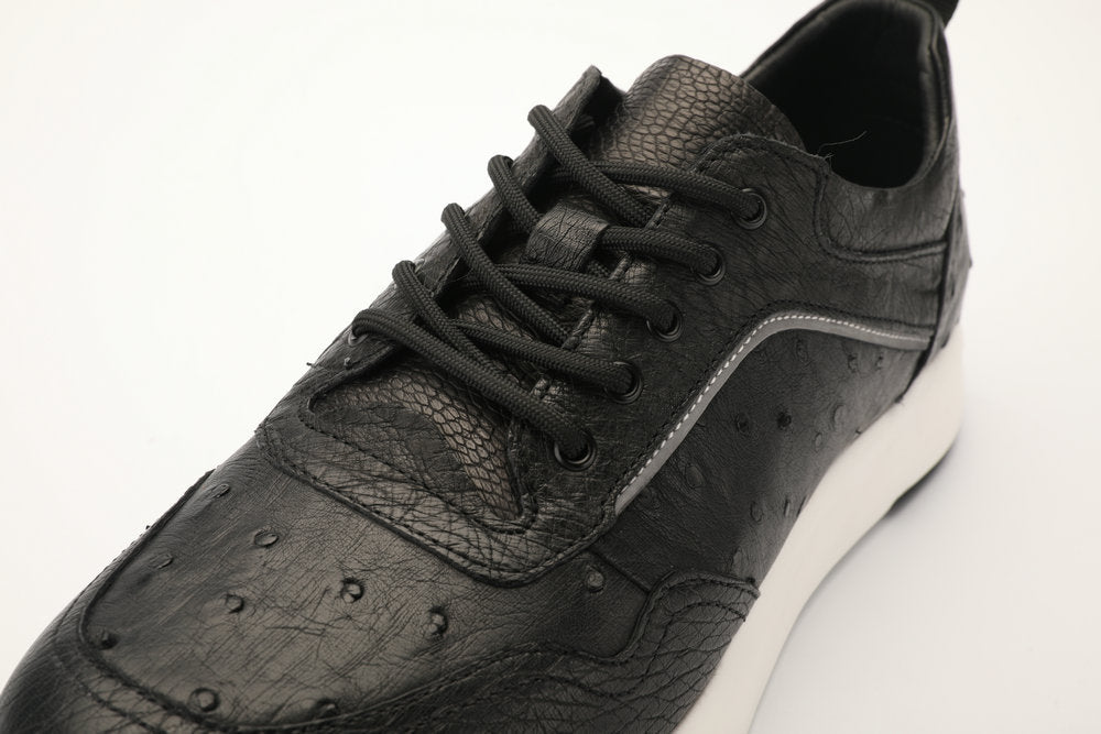 Ostrich skin men shoes genuine leather simple fashion casual shoes