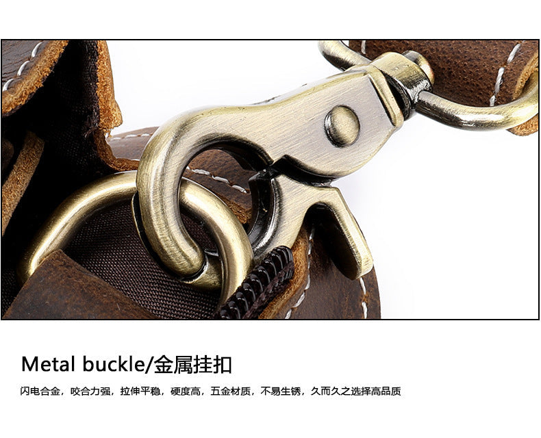 Men's Clutch Bag Cow Leather Crazy Horse Vintage Men's Handbag