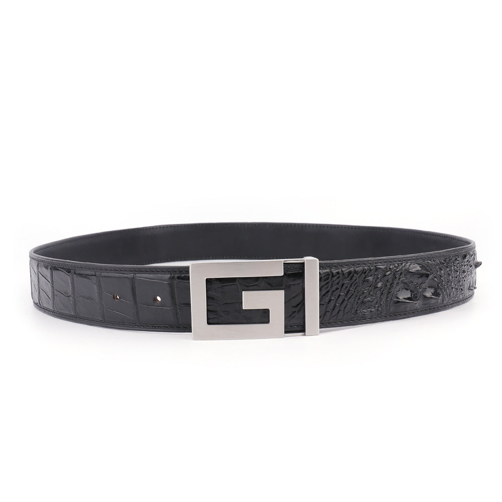 New Men's Belt Crocodile Skin Genuine Leather Unjointed Fashion Casual Men's Belt
