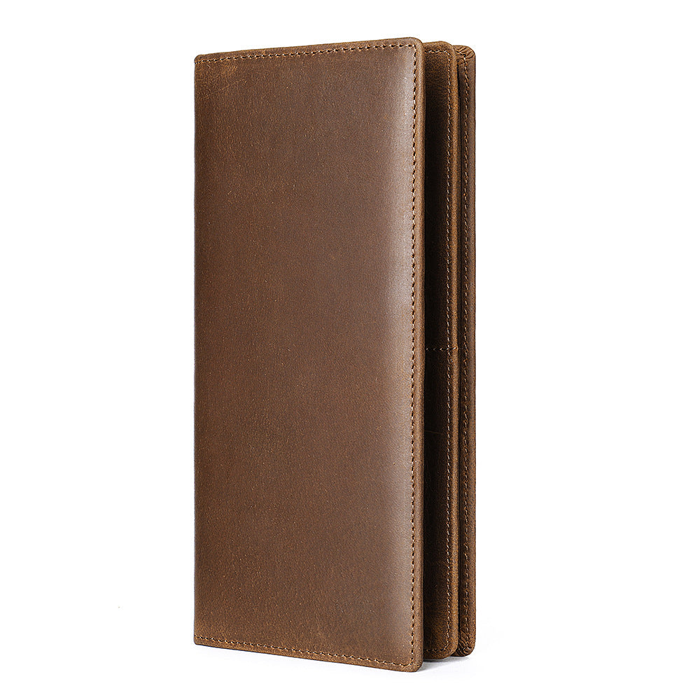 Men's long wallet handmade retro clutch bag coin holder wallet for men