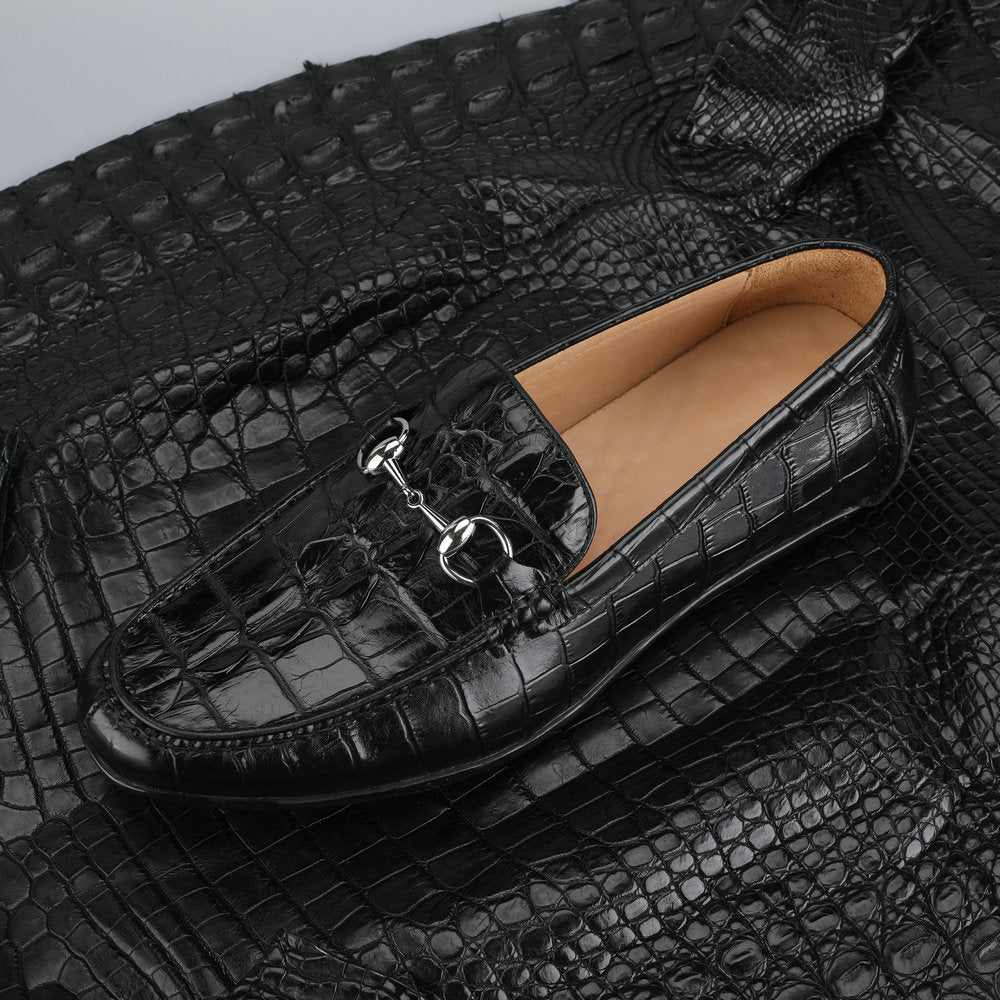 Men's Leather Shoes Crocodile Skin Genuine Leather Moccasins Handmade Casual Men's Shoes