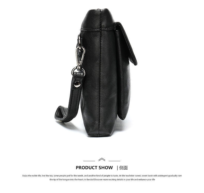 Men's Clutch Bag Genuine Cowhide Leather Vintage Large Capacity DIY Men's Wrist Bag Handbag