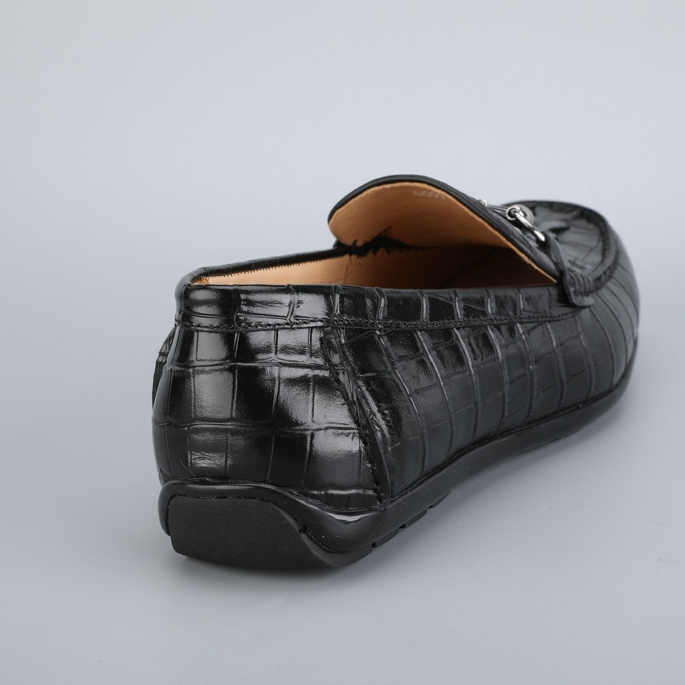 Men's Leather Shoes Crocodile Skin Genuine Leather Moccasins Handmade Casual Men's Shoes