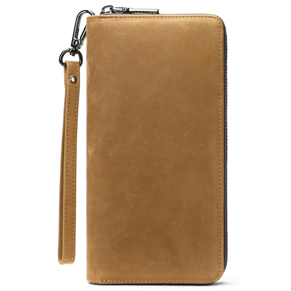 Men's long wallet wrist bag made of genuine cowhide leather high quality clutch bag men's wallet