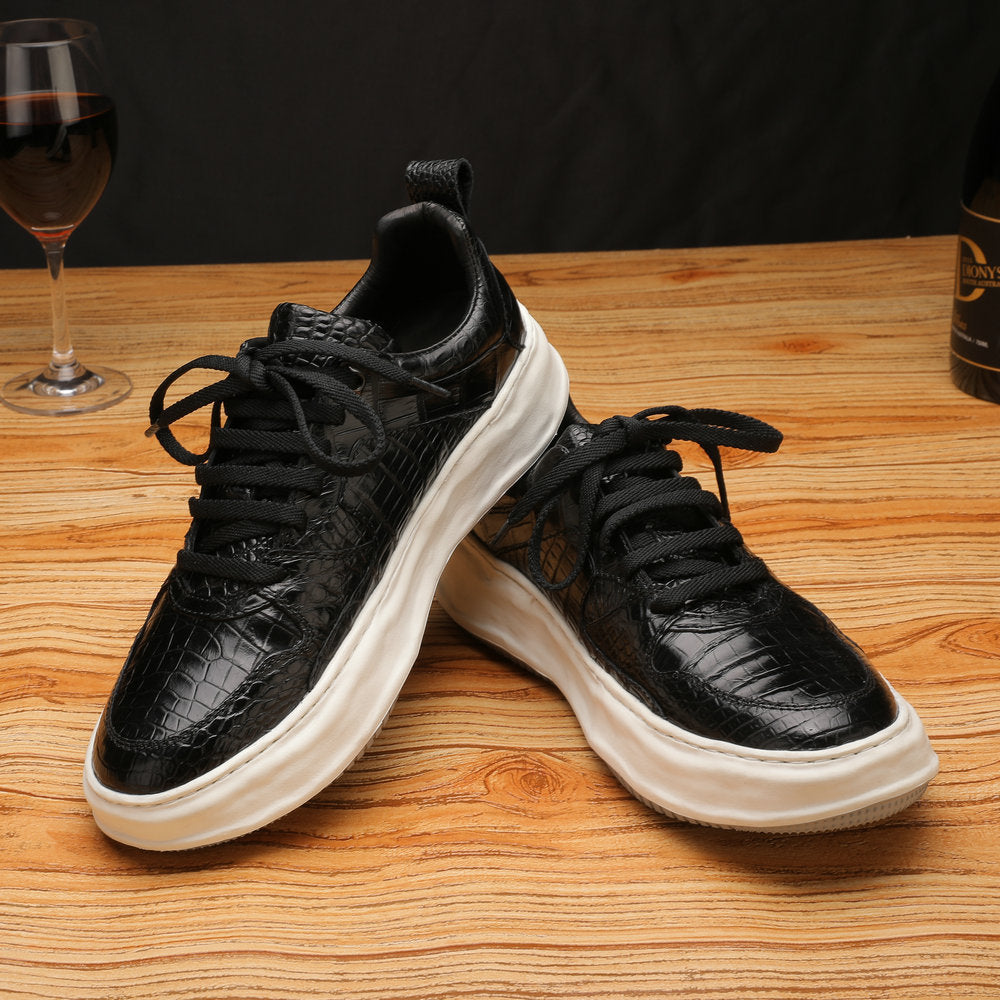 Crocodile Belly Skin Men's Shoes Genuine Leather Leather Shoes Fashion Sports Casual Shoes